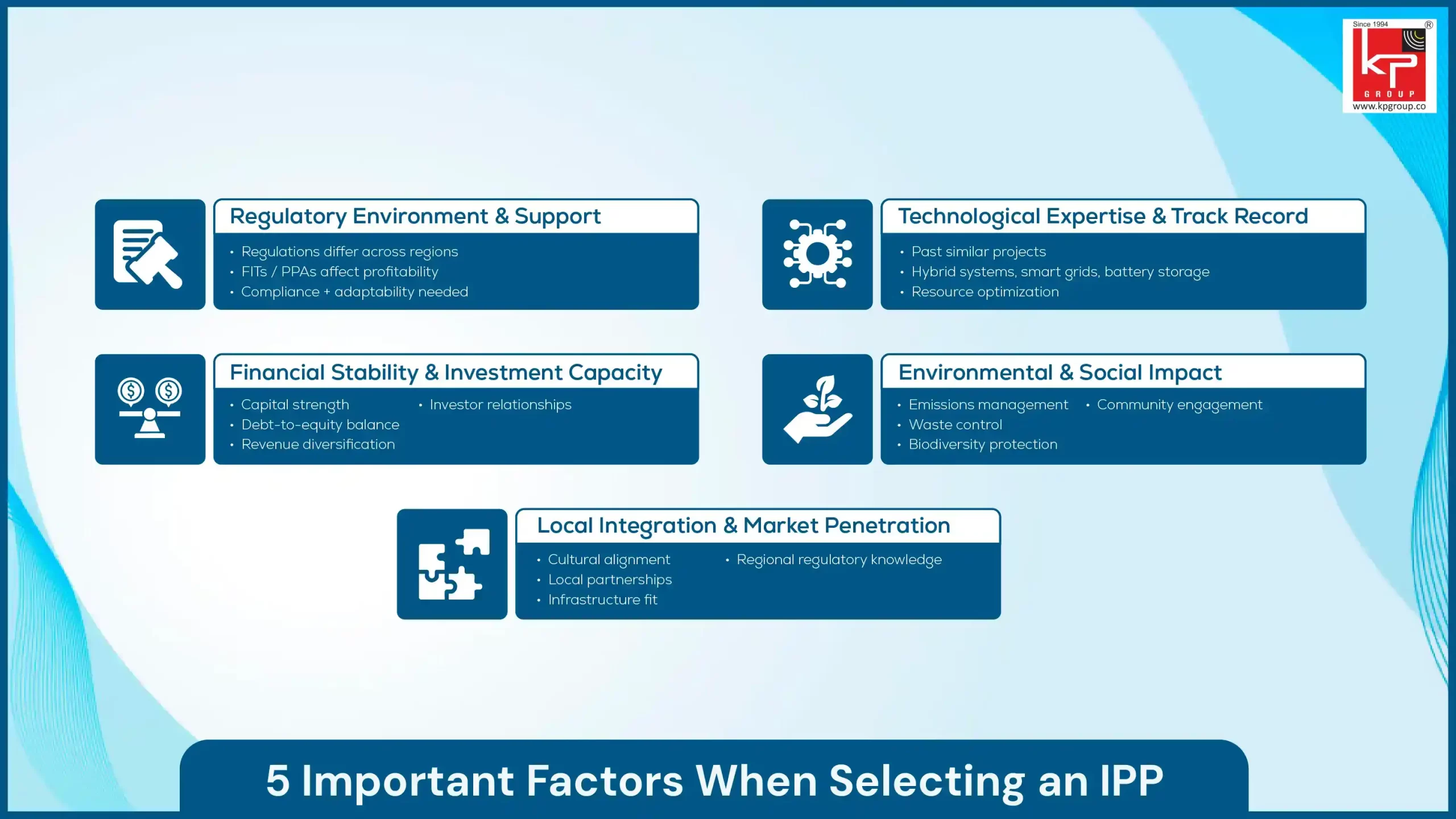 5 Important Factors When Selecting an IPP